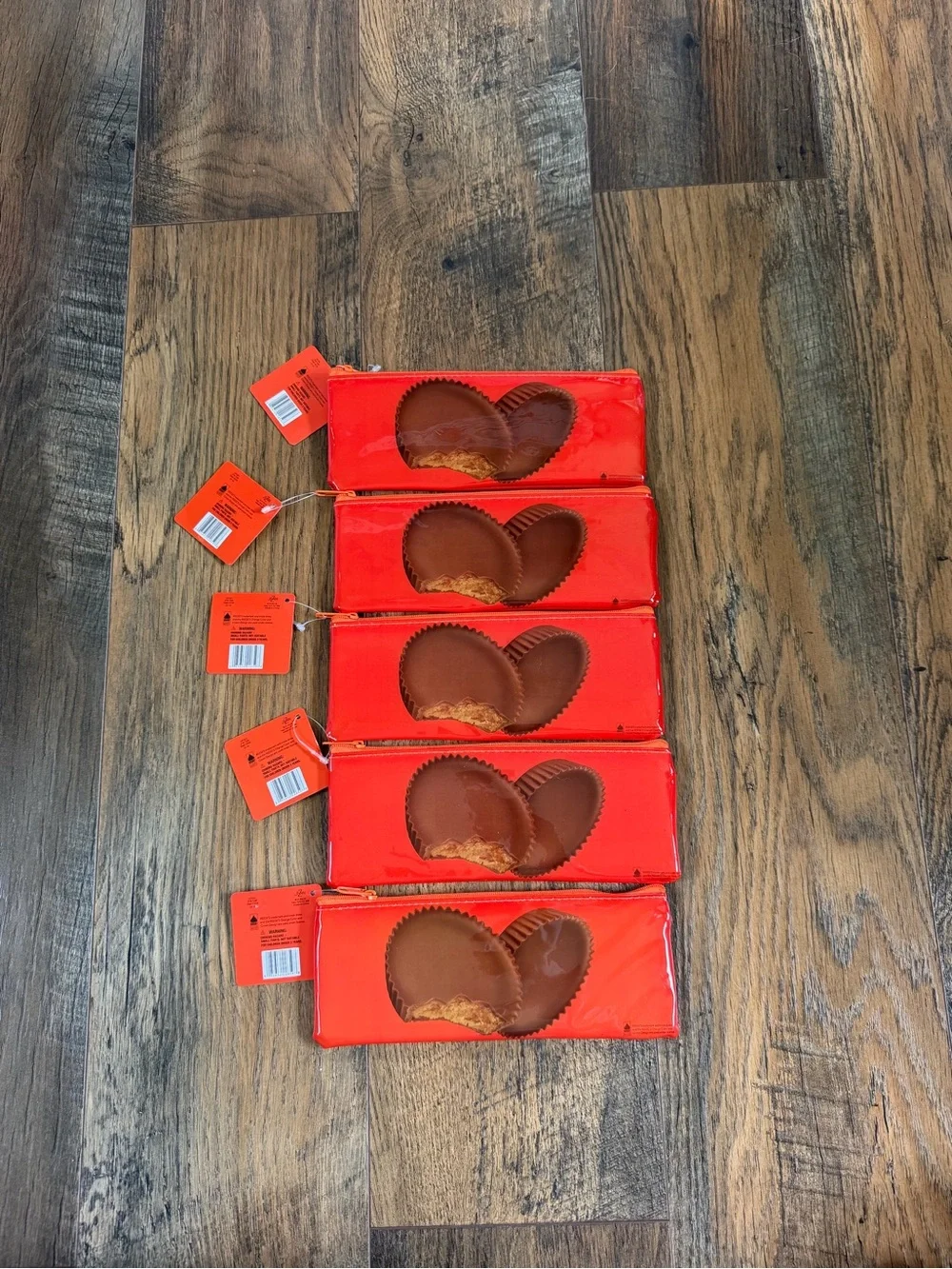 NWT 5 Reese’s candy bar plastic pencil pouches